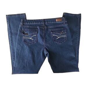 Vintage Y2K GLO Jeans Women's 15 Reg Mid-Rise Western Flared Embroidered EUC